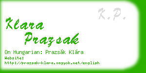 klara prazsak business card
